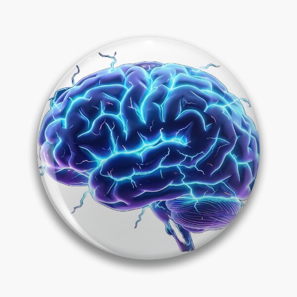 Item preview, Brainstorm - Cyberpunk Neon Lightning Brain designed and sold by MYF Digital Design .