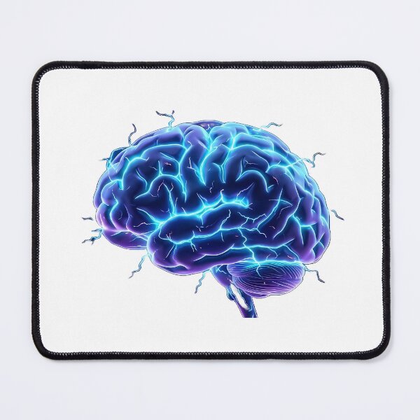 Item preview, Brainstorm - Cyberpunk Neon Lightning Brain designed and sold by MYF Digital Design .