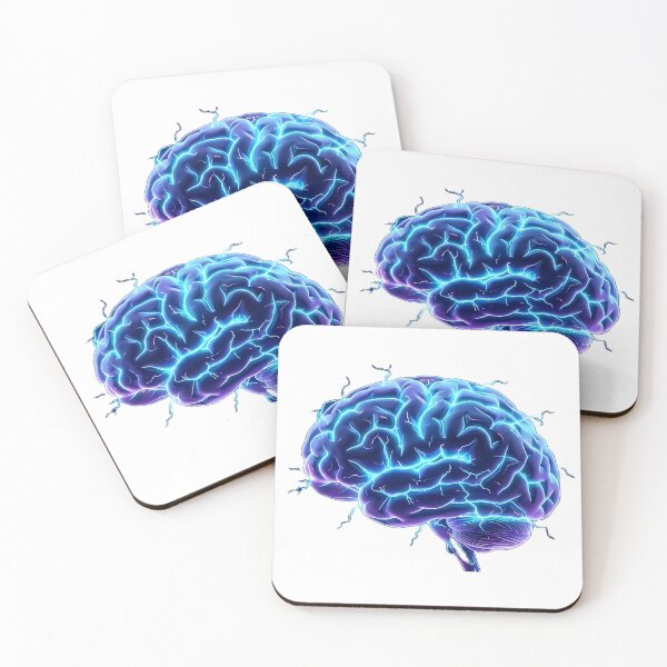 Item preview, Brainstorm - Cyberpunk Neon Lightning Brain designed and sold by MYF Digital Design .