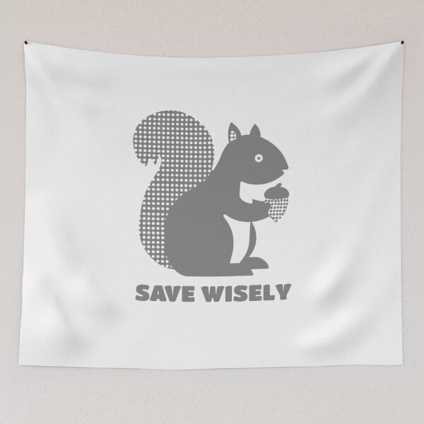 Item preview, Squirrel Holding Acorn Silhouette, Dark Gray on White designed and sold by nikoart001.