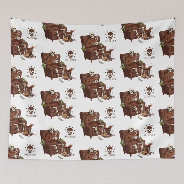 Item preview, Tired Skeleton Drinking Coffee – Funny Skeleton Art designed and sold by so01.
