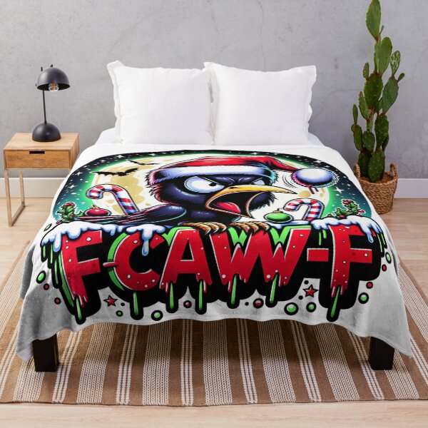 Item preview, Wos Fcawf Christmas Crow Funny Festive Rude Raven Vneck  designed and sold by WayTBeenkenArt.