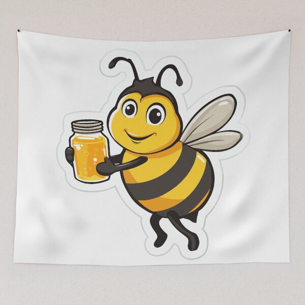 Item preview, Adorable Bee with Honey Jar – Whimsical Bee Illustration designed and sold by DConcept.