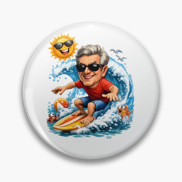 Item preview, Old man surfs on a huge wave designed and sold by Taoufik79-shop.