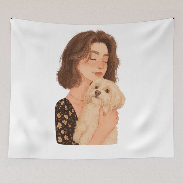 Item preview, Custom Pet and Owner Portrait Pet Illustration Portrait Pet and Owner Illustration Human and Pet Portrait Rabbit Custom Art Guinea Pig Art designed and sold by TheNameCraftery.