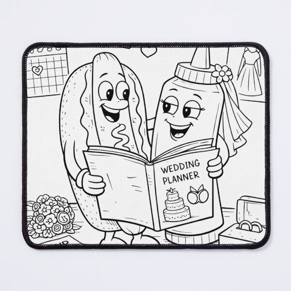 Item preview, Hotdog + condiment — Wedding Planner couple designed and sold by ComedyInkFactor.