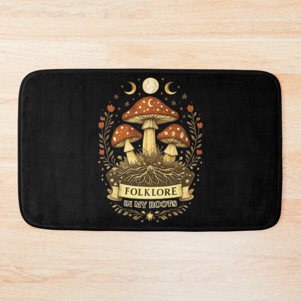 Item preview, Folklore in My Roots – Whimsical Mushroom Folk Art Design designed and sold by SidTastic .