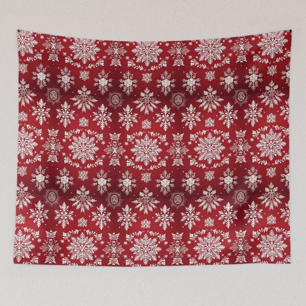 Item preview, Festive Red & White Snowflake Pattern | Holiday Winter Design designed and sold by Pickmash.