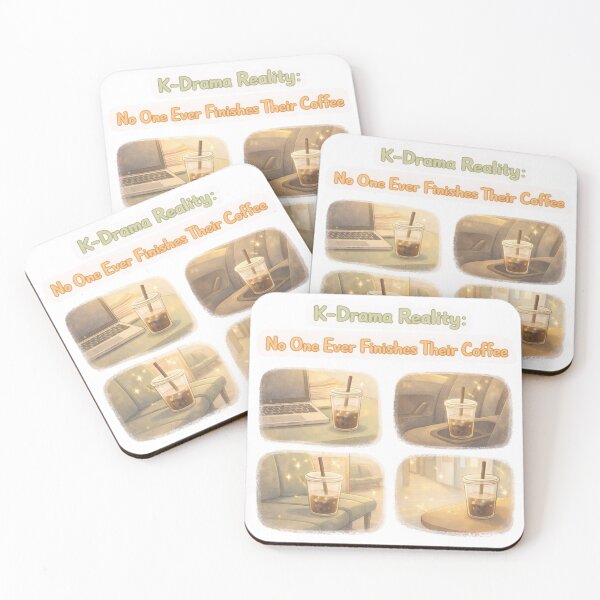 Item preview, K-Drama Reality: No One Ever Finishes Their Coffee | Funny K-Drama Sticker designed and sold by Soft Seoul Studio.