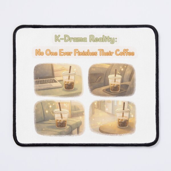 Item preview, K-Drama Reality: No One Ever Finishes Their Coffee | Funny K-Drama Sticker designed and sold by Soft Seoul Studio.