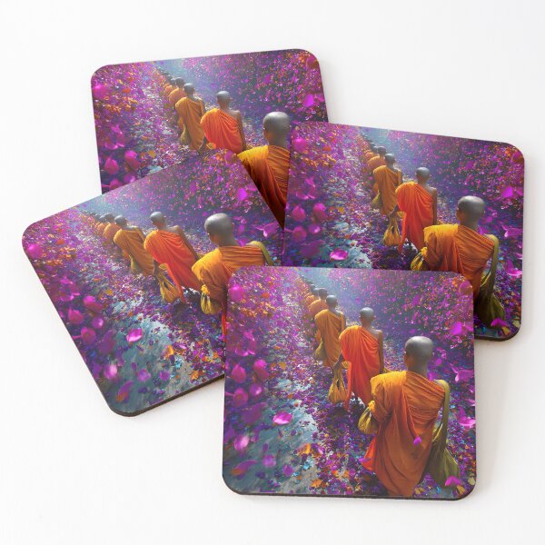 Item preview, Monks Walking Through a Flower Petal Pathway designed and sold by Artessie.