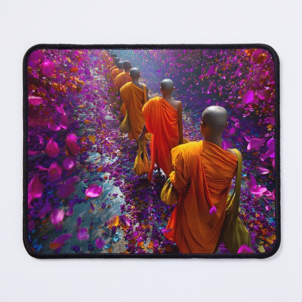 Item preview, Monks Walking Through a Flower Petal Pathway designed and sold by Artessie.