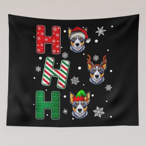 Item preview, Wos Ho Ho Ho Blue Heeler Dog Matching Christmas Santa Elf Xmas Vneck  designed and sold by WayTBeenkenArt.