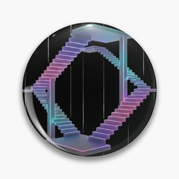 Item preview, Escher Stairs Infinity – Impossible Neon Geometry designed and sold by Tily360.