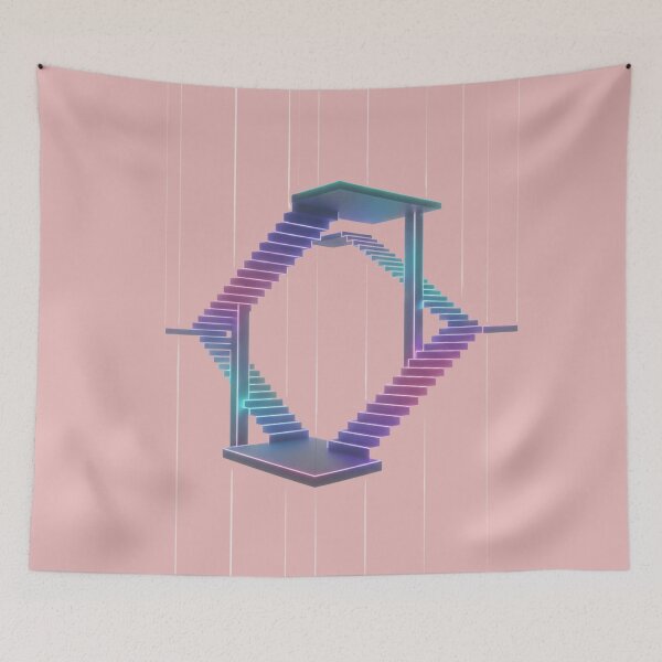 Item preview, Escher Stairs Infinity – Impossible Neon Geometry designed and sold by Tily360.