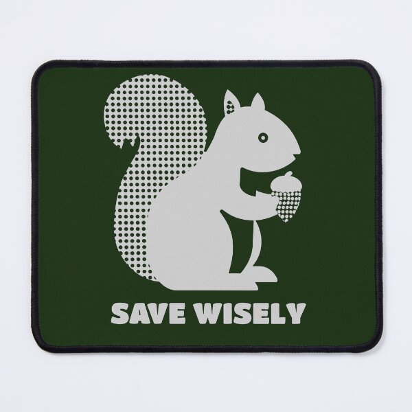 Item preview, Squirrel Holding Acorn Silhouette, Light Grey on Forest Green designed and sold by nikoart001.