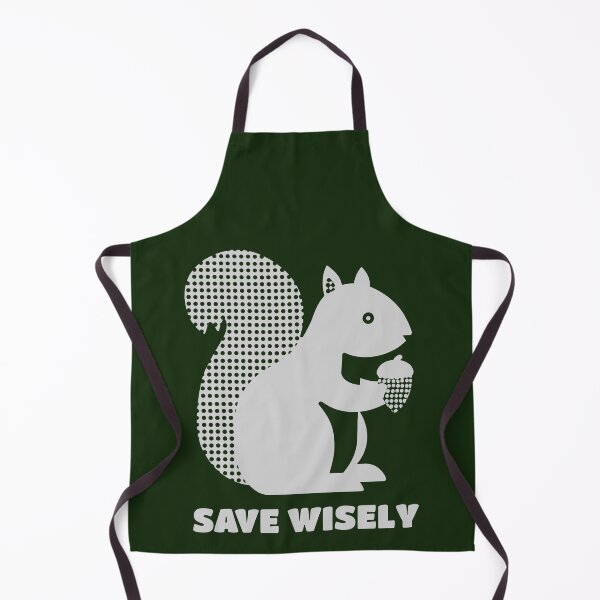 Item preview, Squirrel Holding Acorn Silhouette, Light Grey on Forest Green designed and sold by nikoart001.