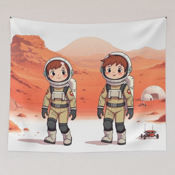 Item preview, Kids on Mars – Future Explorers Space Adventure Art designed and sold by HappySproutArt.