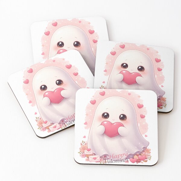 Item preview, Shy Ghost Holding Heart – Cute Valentine Love Illustration designed and sold by lavanya11.