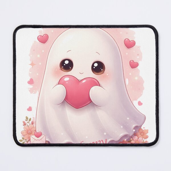Item preview, Shy Ghost Holding Heart – Cute Valentine Love Illustration designed and sold by lavanya11.