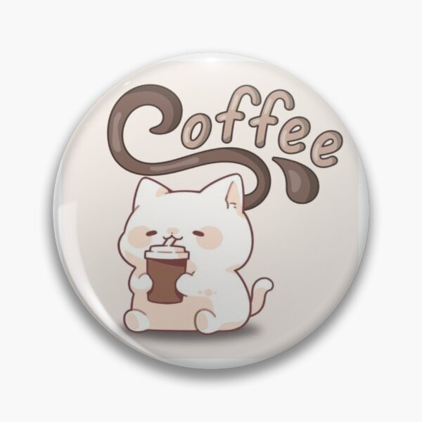 Item preview,  Drawing of cute cat sipping coffee  designed and sold by NivyasArtistry.