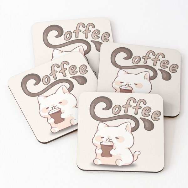 Item preview,  Drawing of cute cat sipping coffee  designed and sold by NivyasArtistry.