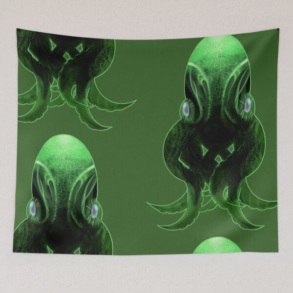 Item preview, Green Octopus, hand drawn painting picture designed and sold by AK-Hevonen.