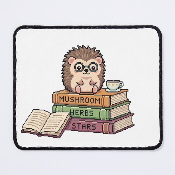Item preview, Bookish Cottagecore Hedgehog Pixel Art Sticker - Kawaii Animal with Tiny Glasses & Stack of Books - Cozy Reading Decal for Laptop & Journal designed and sold by Pixel Girl Aesthetic Studio.