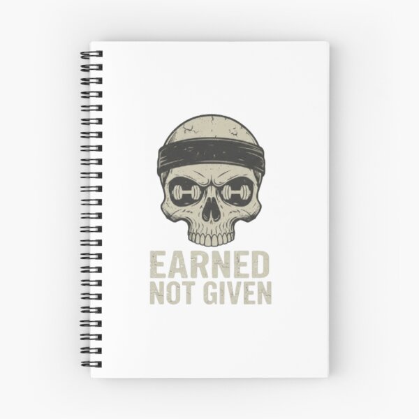 Item preview, Earned Not Given Gym Skull Fitness Art designed and sold by t-shirt studio.