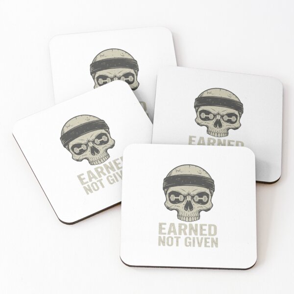 Item preview, Earned Not Given Gym Skull Fitness Art designed and sold by t-shirt studio.