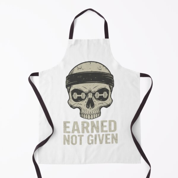 Item preview, Earned Not Given Gym Skull Fitness Art designed and sold by t-shirt studio.