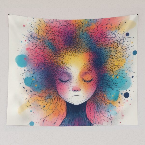 Item preview, Colorful thoughts of a melancholic figure designed and sold by Mianku | Für das Leben.