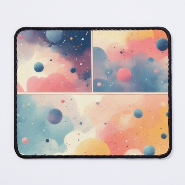 Item preview, Pastel-colored planets and clouds comic panel designed and sold by Mianku | Für das Leben.