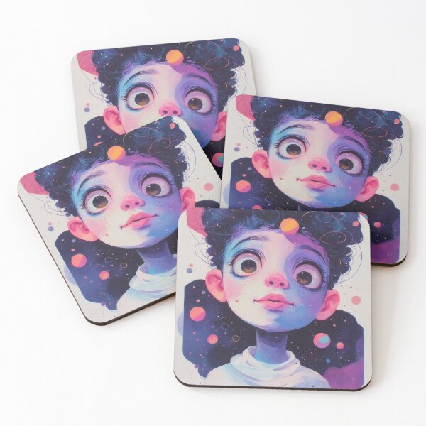 Item preview, Space child portrait in vibrant colors and imagination designed and sold by Mianku | Für das Leben.