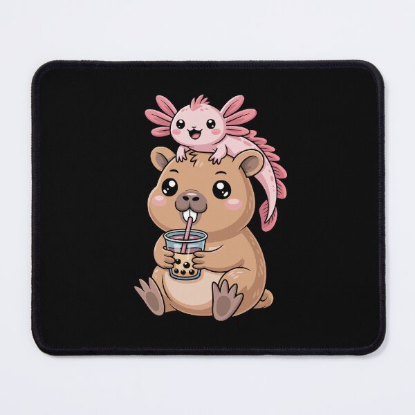 Item preview, Capybara and axolotl bubble tea designed and sold by jkrphoto.