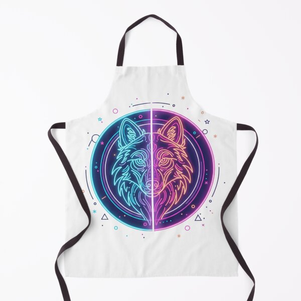 Item preview, Mirrored Wolf Silhouette Spirit – Neon Symmetry Style designed and sold by Tily360.