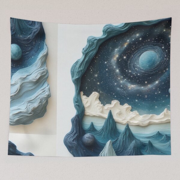 Item preview, Dream landscape: Mountains under stars and planets designed and sold by Mianku | Für das Leben.