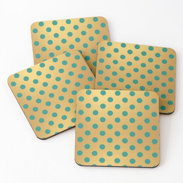 Item preview, Classic Teal Polka Dots Gold Background designed and sold by Ed & Harmony.
