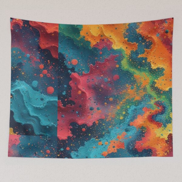 Item preview, A vibrant, abstract explosion of color on a dark background designed and sold by Mianku | Für das Leben.