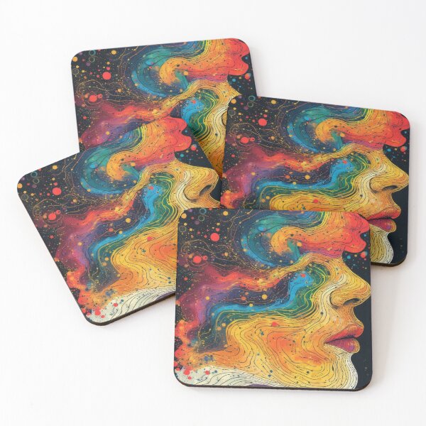 Item preview, Abstract explosion of color in facial profile designed and sold by Mianku | Für das Leben.
