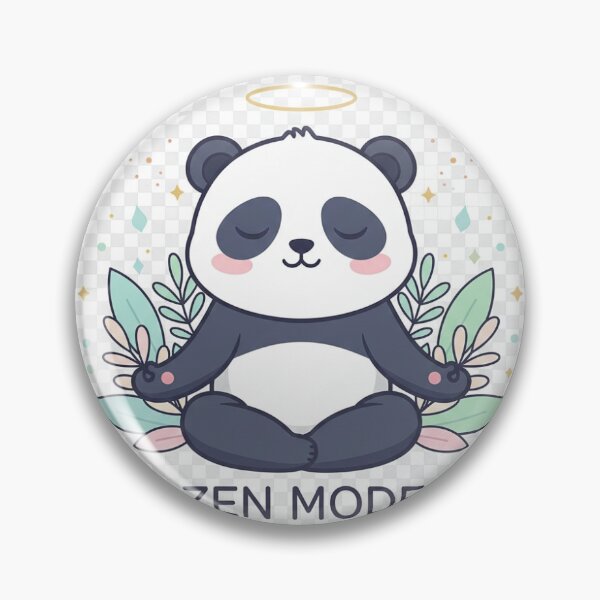 Item preview, Zen Mode Panda - Cute Meditating Panda with Halo and Leaves designed and sold by ZenovateCo.