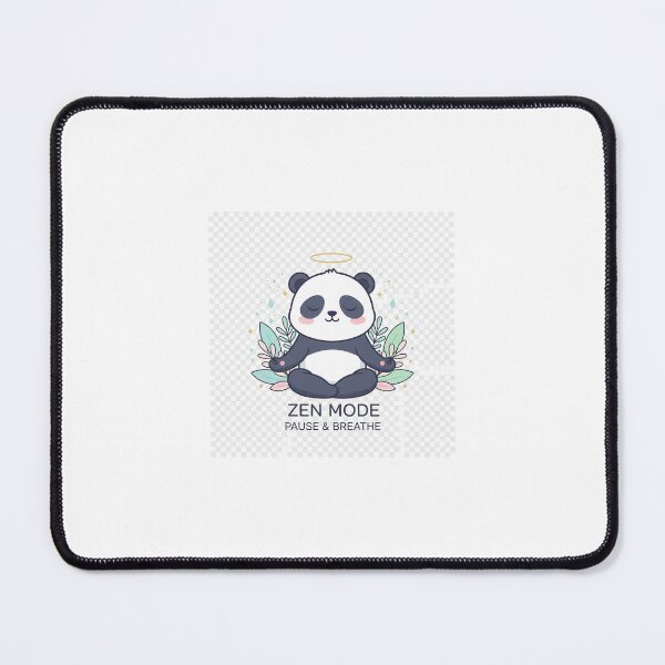 Item preview, Zen Mode Panda - Cute Meditating Panda with Halo and Leaves designed and sold by ZenovateCo.