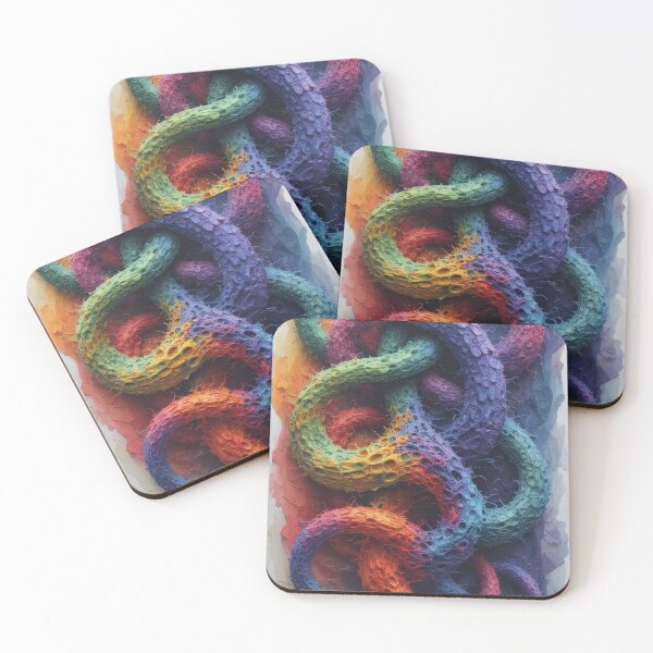 Item preview, Colorful, textured, connected rings abstraction designed and sold by Mianku | Für das Leben.