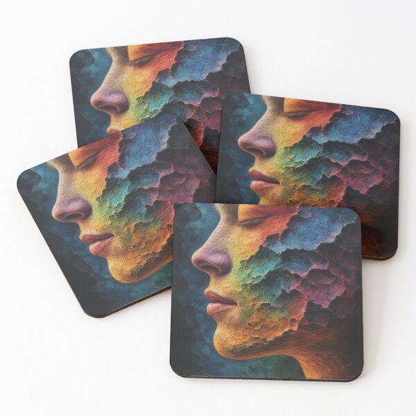 Item preview, Woman's face in rainbow colors with texture designed and sold by Mianku | Für das Leben.