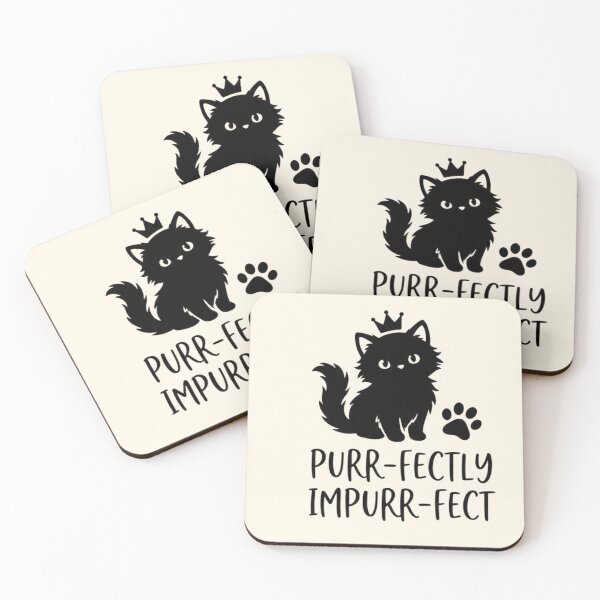 Item preview, Purr-fectly Impurr-fect — Cute Cat Pun designed and sold by Afridi Art House.