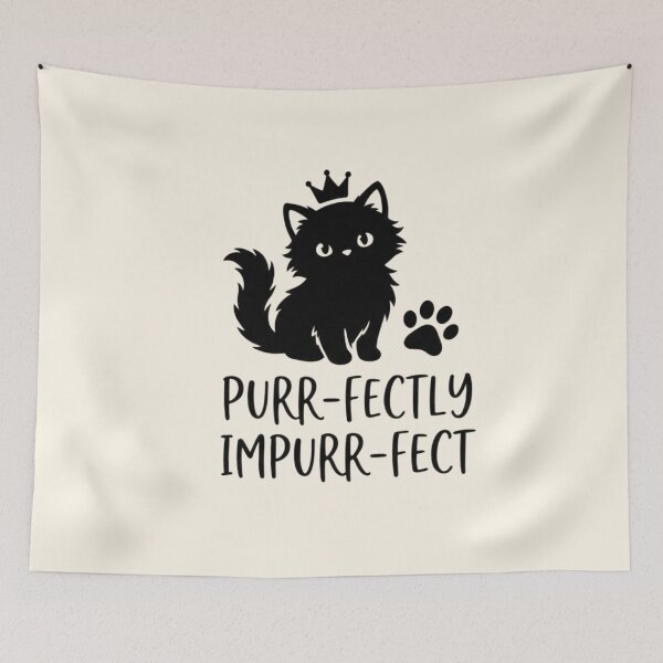 Item preview, Purr-fectly Impurr-fect — Cute Cat Pun designed and sold by Afridi Art House.