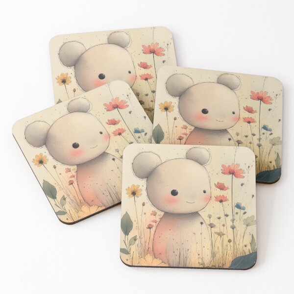 Item preview, Cute bear in a flower field designed and sold by Mianku | Für das Leben.
