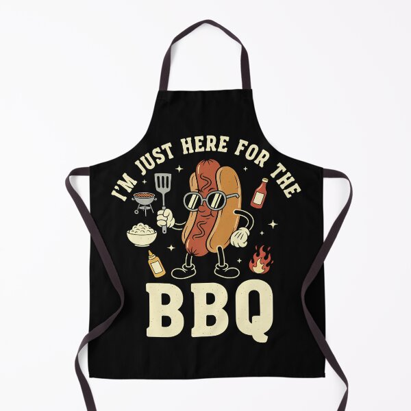 Item preview, I’m Just Here For The BBQ Hot Dog Cartoon Grill Design designed and sold by Nordo Studio.