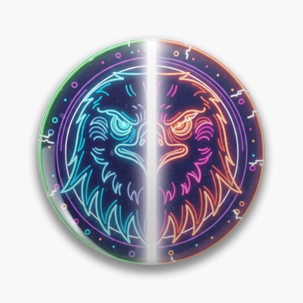 Item preview, Mirrored Eagle Silhouette Spirit – Neon Symmetry Style designed and sold by Tily360.