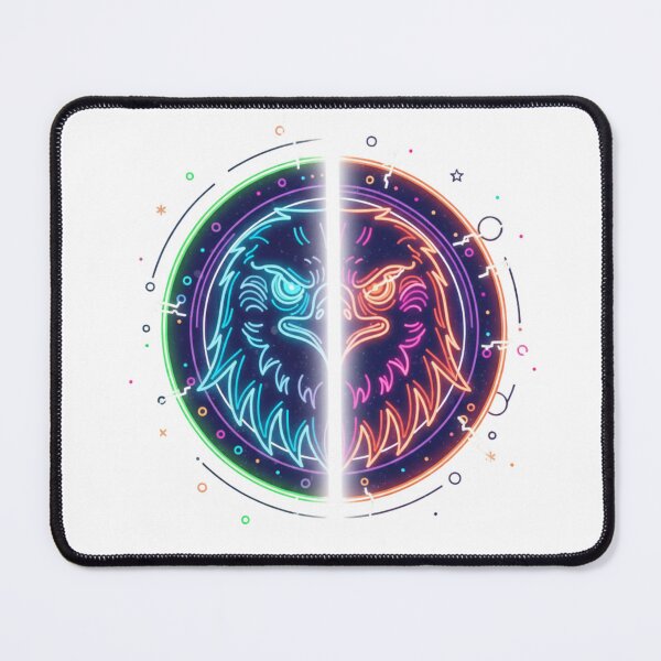 Item preview, Mirrored Eagle Silhouette Spirit – Neon Symmetry Style designed and sold by Tily360.